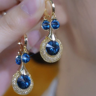 Bông tai độc đáo Sapphire cao cấp sang trọng nhẹ mới