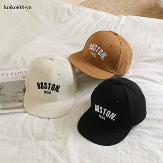 Prowow Trẻ Em Viền Phẳng Nón Boston Chữ Thêu Hip Hop Chắc Chắn Trẻ Em Mũ Bóng Chày Hàn Quốc Ngoài Trời Chống Nắng Mũ Đi Biển