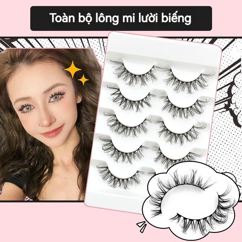 5 Cặp Mô Phỏng Tự Nhiên Jkx Lông Mi Giả Nhiều Lớp Đầu Mắt Ba Chiều Kéo Dài Hàng Ngày Uốn Mi