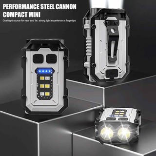 NEW Magnetic COB LED Keychain Light Flashlight USB Rechargeable Torch Work Lamp