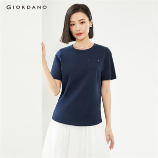 GIORDANO WOMEN 100% Cotton u-neck short sleeve tee 13324206