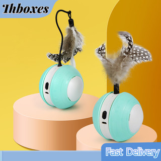 Thboxes Thú Cưng Mèo Tự Động Di Chuyển Bóng Đồ Chơi Có Lông Vũ Phụ Kiện Usb Sạc Dạ Quang Âm Thanh Bóng Cho Trong Nhà