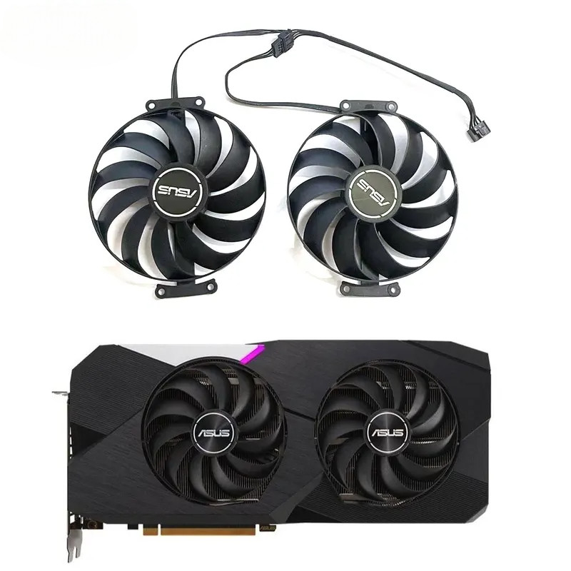 Thương hiệu mới 95MM 5PIN CF1010U12S T129215Quạt GPU SU RX6700 XT cho ASUS Radeon RX6600 6600XT 6700