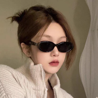 Kính râm gọng nhỏ cổ điển Kính râm khung hình bầu dục cao cấp Kính râm nữ chống tia cực tím