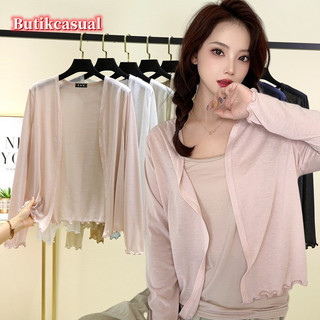 Nữ Dài Tay Trơn Rời Mới Xuân Hè Mỏng Áo Sơ Mi