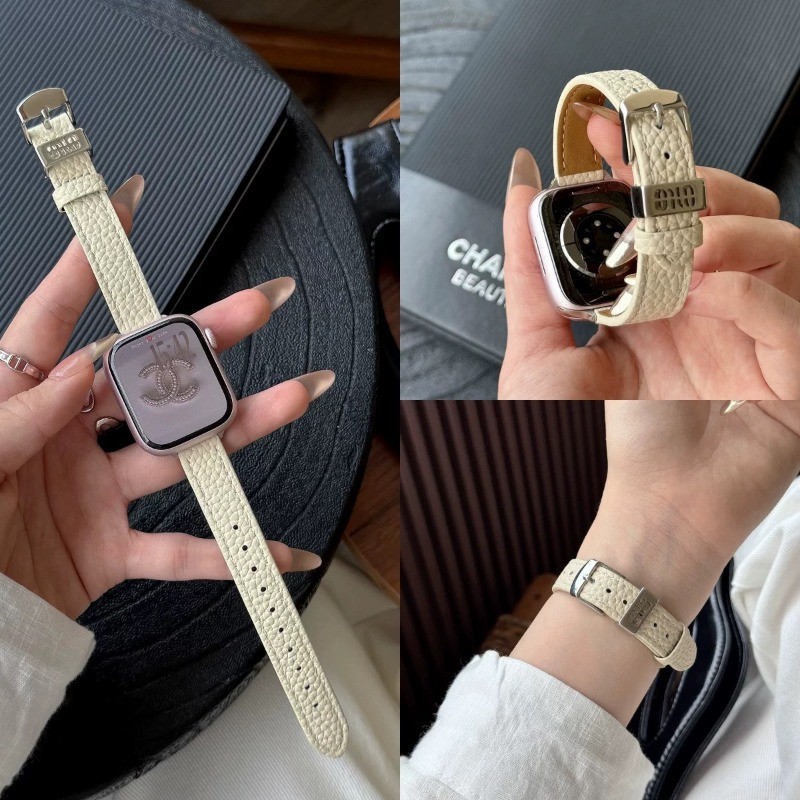 Dây đeo đồng hồ bằng da Silm cho Apple Watch Series 10 46mm 45MM 41mm 42mm 41mm 40mm 44MM 38mm Dây đ