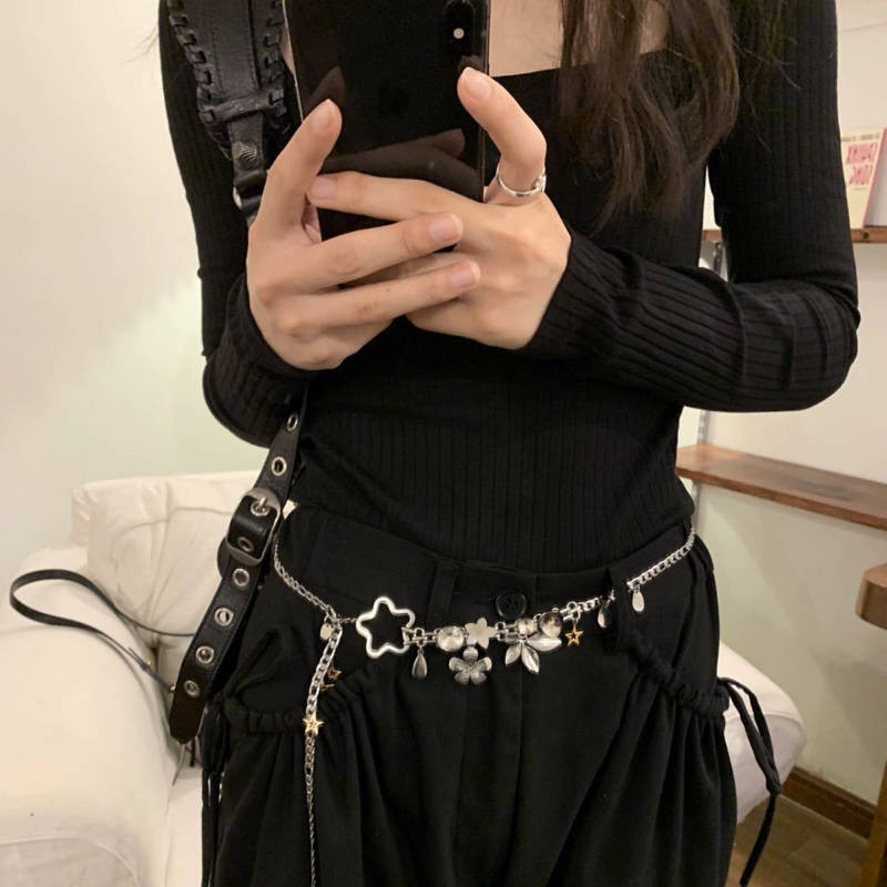 XINGX Waist Chain New Chain Silver Skirt Spring Adjustable Original Design Belt Hot Girl Niche Advan