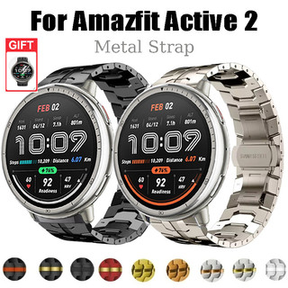 Dây đeo bằng thép không gỉ cho Amazfit Active 2 Butterfly Clasp Dây kim loại cho vòng đeo tay Amazfit Active 2 tròn 44mm 