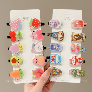 Bộ kẹp tóc kem trái cây dễ thương cho bé gái 2025 Phim hoạt hình mới Bang Clip