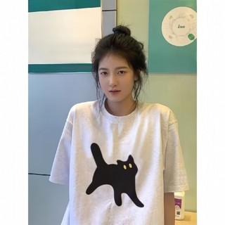 XUANMO Local brand áo thun phông form rộng 100% cotton BIG SIZE Áo thun nữ 2024 in hình thời trang dáng rộng mùa hè thoáng khí 
