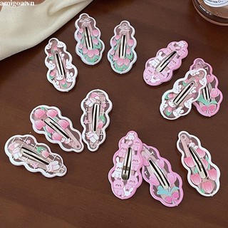Kẹp tóc màu hồng dễ thương trẻ em kẹp tóc thỏ sóng nổ kẹp nữ