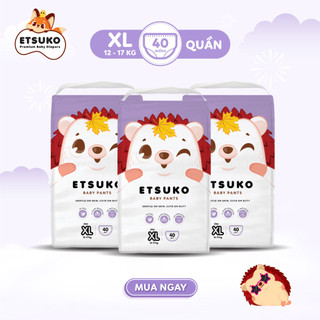 Combo 3 bịch tã quần Etsuko size XL 40 pcs