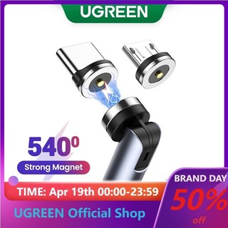 Cáp sạc nhanh Ugreen kết nối micro Usb type C đầu nam châm 540 độ chuyên dụng cho điện thoại với nhiều loại tùy chọn