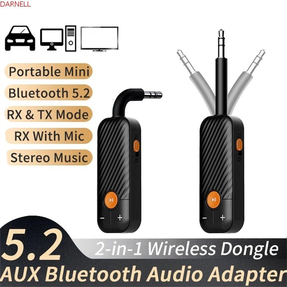 Bộ chuyển đổi Bluetooth DARNELL Aux cho PC TV Tai nghe Bluetooth Máy tính xách tay tương thích Bluetooth Máy tính xách tay Bluetooth 5.2 Bộ thu phát