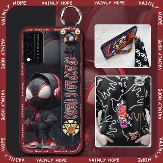 Cartoon Anti-dust Phone Case For TCL T-Mobile Revvl V+ 5G/Revvl V Plus 5G Silicone protective Soft case Wristband Kickstand
