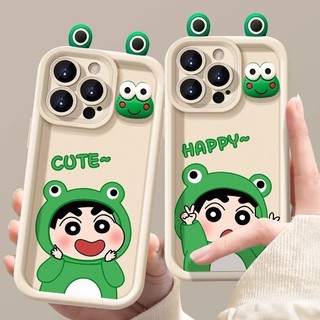 Hoạt Hình Hoạt Hình Dễ Thương Ba Chiều Shin-Dimensional Ếch Búp Bê Thích Hợp Cho iPhone15promax Vỏ Điện Thoại Apple 14 13 12 11 XR XSMAX 7plus 8PLUS Vỏ Bảo Vệ Silicon Bao Gồm Tất Cả