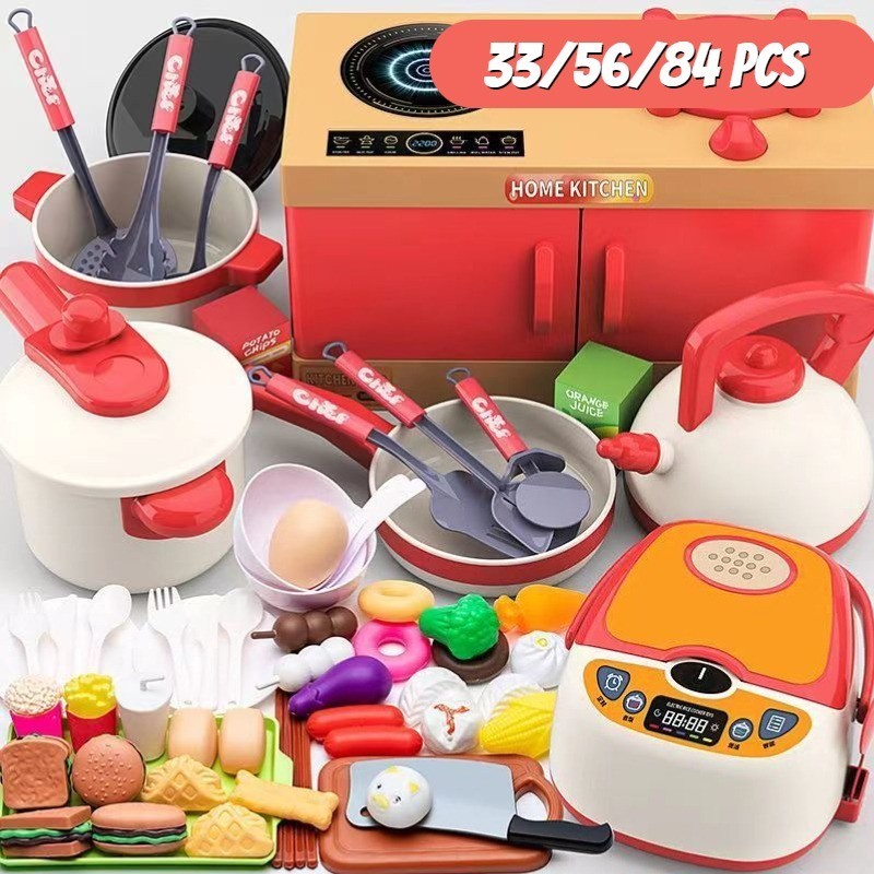Bộ Đồ Chơi Giáo Dục Nấu Ăn Mô Phỏng Nhà Bếp Dành Cho Trẻ Em Phù Hợp Cho Trẻ Từ 3-6 Tuổi 33/56/84 PCS