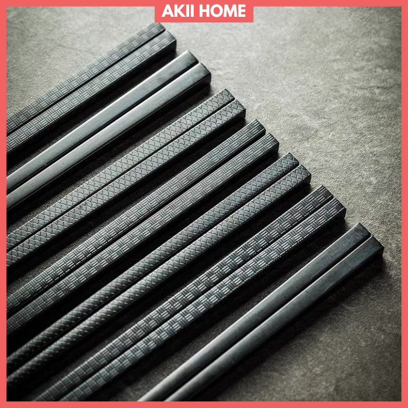 Bộ 10 đôi đũa ăn kháng khuẩn SHIKISAI, chống ẩm mốc, chịu nhiệt Akii Home NB54