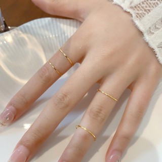 0.5mm Rất Mịn Đơn Giản Vòng Tay Nữ Vàng 18K Thời Trang Cao Cấp Cá Tính Đuôi Nhẫn Knuckle Nhẫn Không Phai Màu