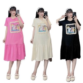 Váy suông đầm bầu thiết kế ĐUÔI CÁ KHUNG REN TRƯỚC trẻ trung mềm mại sang chảnh V219