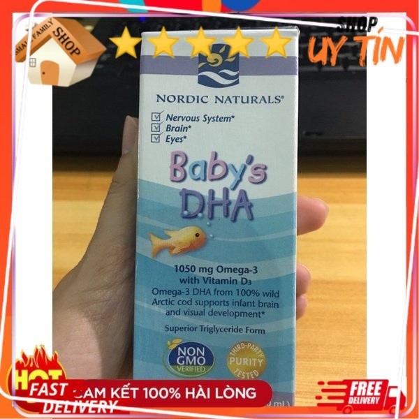 Chai Baby DHA Drop 60ml Nordic Naturals, 1050mg Omega 3,300 IU,Vitamin D3. - Small Family