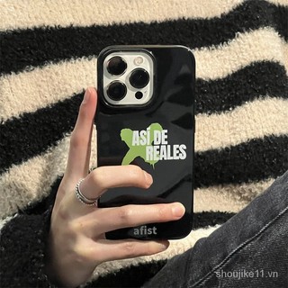 Green Fork Hollow Original ins Style Thích hợp cho Apple 14promax Vỏ điện thoại iphone1 / 12 Premium Black 11 Soft x Jelly Case CVE7