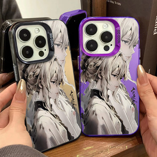 Ốp Điện Thoại Cô Gái Anime Tím Sáng Tạo Tương Thích Cho IPhone 15 14 13 12 11 Pro Max X / XS Max XR 7 / 8 Plus Se2020 Vỏ Điện Thoại TPU Chống Sốc Silicon Cứng