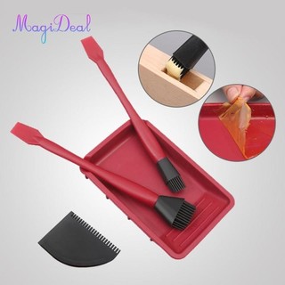 Magideal Crafts Bộ keo silicon màu đỏ Bộ dụng cụ rải keo cho