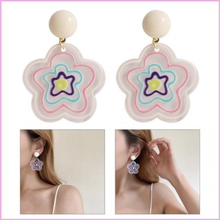 Inf Bông tai hình hoa Acrylic dành cho nữ Bông tai hoa Bông tai cánh hoa sang trọng