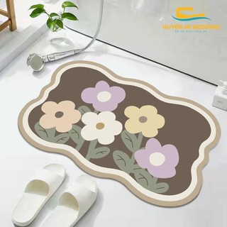 Thảm lau chân, thảm chùi chân nhà tắm mặt nỉ lì, đéchống trơn trượt 40x60cm mẫu Kute Cao Su