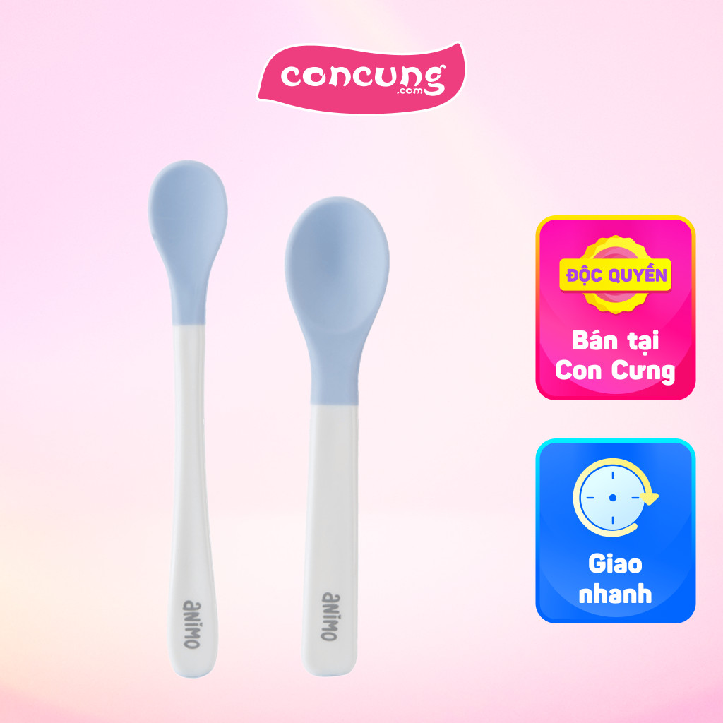 Vỉ 2 Muỗng Đầu Mềm Cho Bé (Xanh, Rk3704)