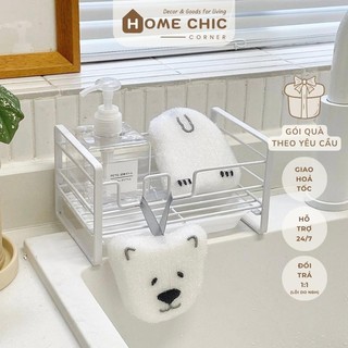 Kệ để đồ rửa chén khung sắt có khay nhựa đựng nước phong cách tối giản | Home Chic Corner