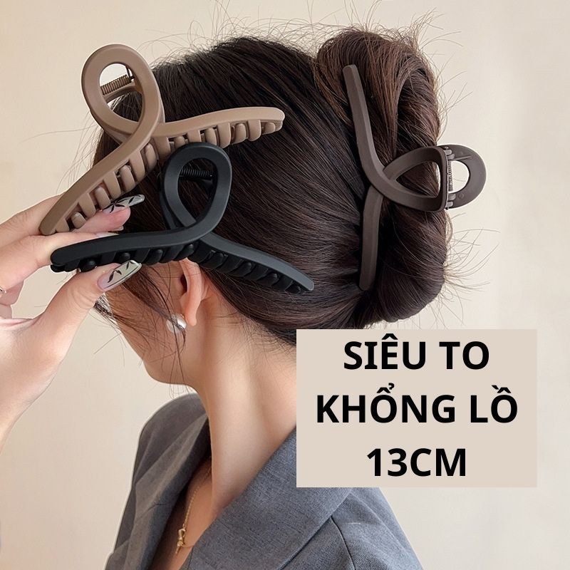Kẹp tóc càng cua Hàn Quốc cỡ lớn SIZE 13cm nữ đẹp hottrend nhám iLita cặp búi tóc dễ thương cào 10 răng, 14 răng