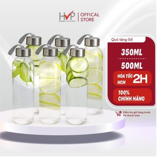 Bình nước thủy tinh có dây chai đựng nước bằng thủy tinh có dây xách tiện lợi an toàn sức khỏe 500ml