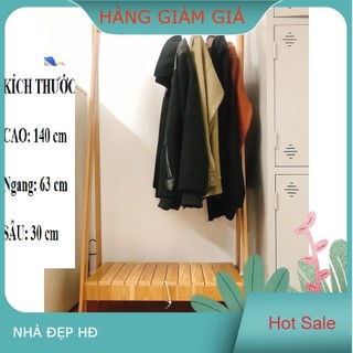 kệ GỖ treo quần áo CHỮ A decor 1 TẦNG