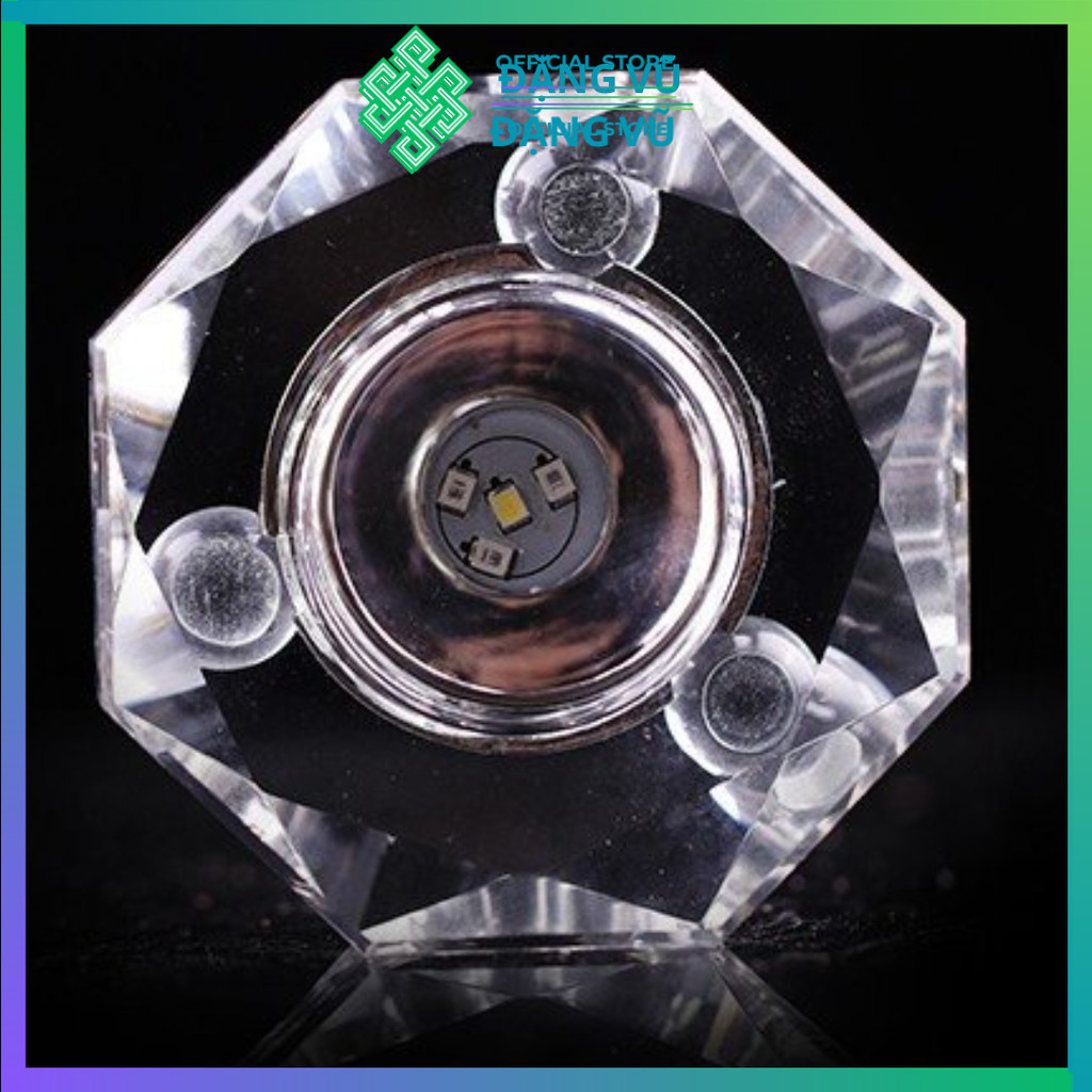 Chân đế để tượng bằng Pha lê đèn led 7 màu ghim sạc trực tiếp - Phong thuỷ Đặng vũ