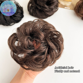 Thewoodfameeing Tóc Tổng Hợp Bun Tóc Giả Nữ Đuôi Ngựa Nối Dài Tóc Scrunchie Co Giãn Thịt Viên Đầu Tóc Scrunchie Quấn Tự Nhiên Hiện Thực EN