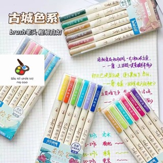 Bộ 6/12 Bút Brush Soft Viết Thư Pháp Calligraphy/Bullet Journal Ngòi Cao Cấp
