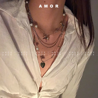 Tình Yêu Thời Trung Cổ Retro Vintage Nhiều Lớp Cổ Dây Xích Ngọc Trai Nơ Cổ Dây Chuyền Cao Cấp Cổ Vàng Vòng Cổ