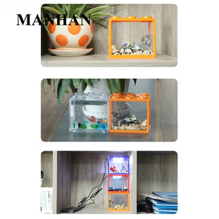 Lt hộp đèn led mini xếp chồng độc đáo trang trí bể cá cảnh / bò sát / văn phòng / nhà