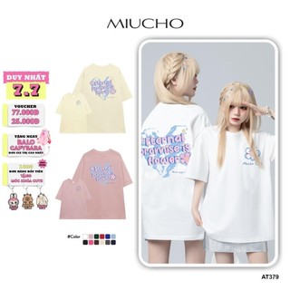 Áo thun unisex form rộng AT379 Miucho basic tee tay lỡ dành cho nam nữ in graphic