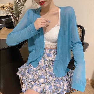 Áo sơ mi chống nắng cỡ lớn dành cho nữ mùa hè C & M Áo len dệt kim rộng rãi