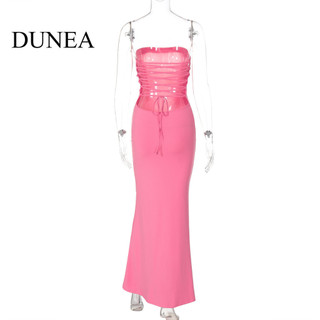 Đầm dài vai hở lưng nữ DUNEA