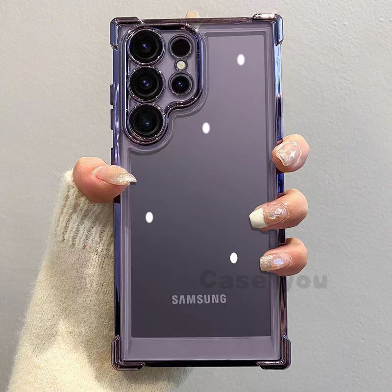 Dành Cho Samsung Galaxy S24 S23 S22 S21 S20 Ultra S23 S21 S20 FE S21 S22 S23 S24 plus S23 Note 20 10 plus 20 Ultra Có Bảo Vệ camera Vỏ Cứng Trong Suốt Chống Sốc cove Vỏ Điện Thoại