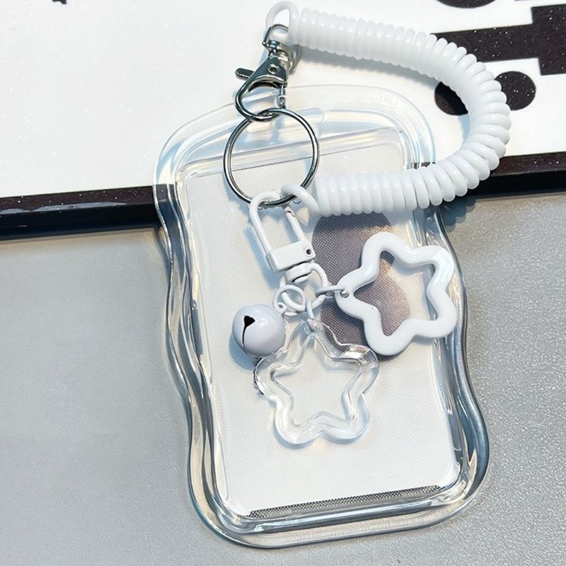 Treeling Star Charm Card Holder Tấm bảo vệ thẻ an ninh chống nước Hộp đựng thẻ trong suốt