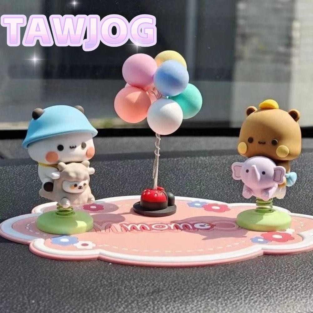 Tawjog Bubu Dudu Gấu Đồ Chơi Mô Hình, Bubu Dudu Lắc Đầu Gấu Trúc Hình, PVC Kawaii Sưu Tập Tự Động Đi