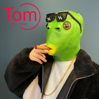  Mặt Nạ Trùm đầu Hóa Trang Quái Vật đầu Cá Màu Xanh Lá Phù,Mặt Nạ Cá da xanh,Mặt nạ ếch xanh Silicon,Tốt cho các bữa tiệc 