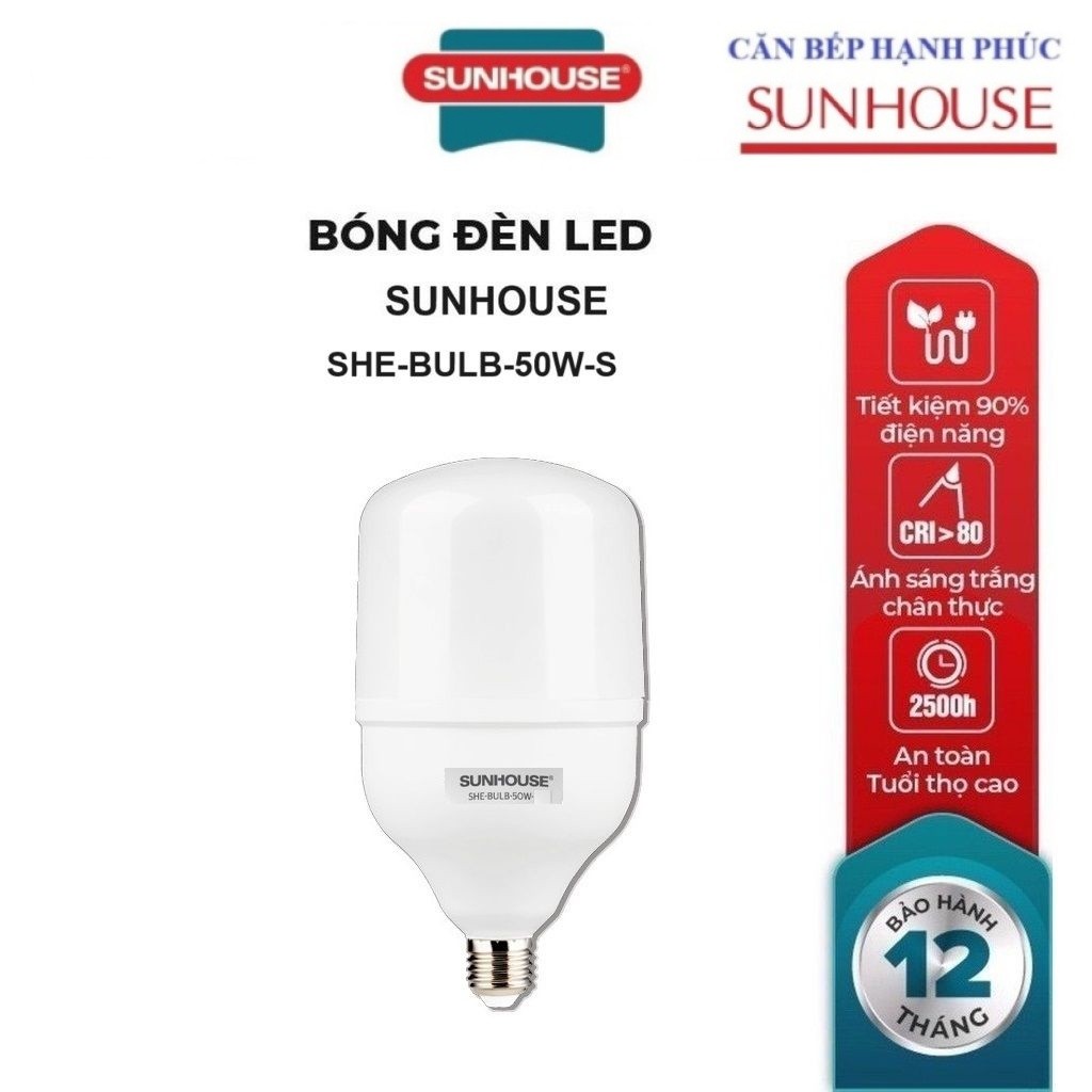 Bóng Đèn LED bulb Spec Sunhouse 50W  SHE-BULB-50W-S, Tuổi thọ lên đến 25.000 giờ, Chip LED chất lượn