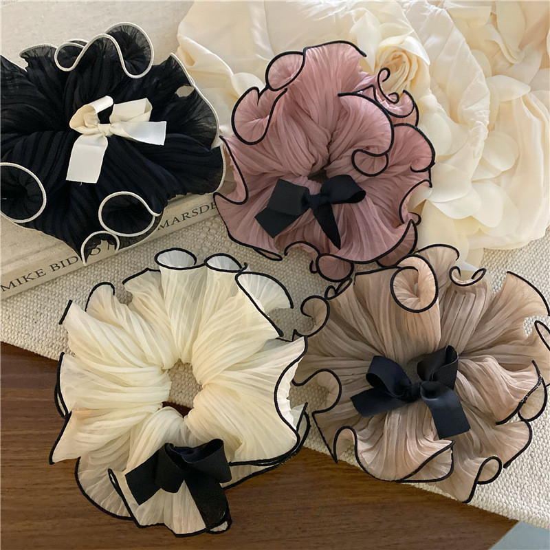 Scrunchy Xếp Ly Vải Voan Nhún, Cột Tóc Hàn Quốc Nữ Xinh Xắn MIYUNA