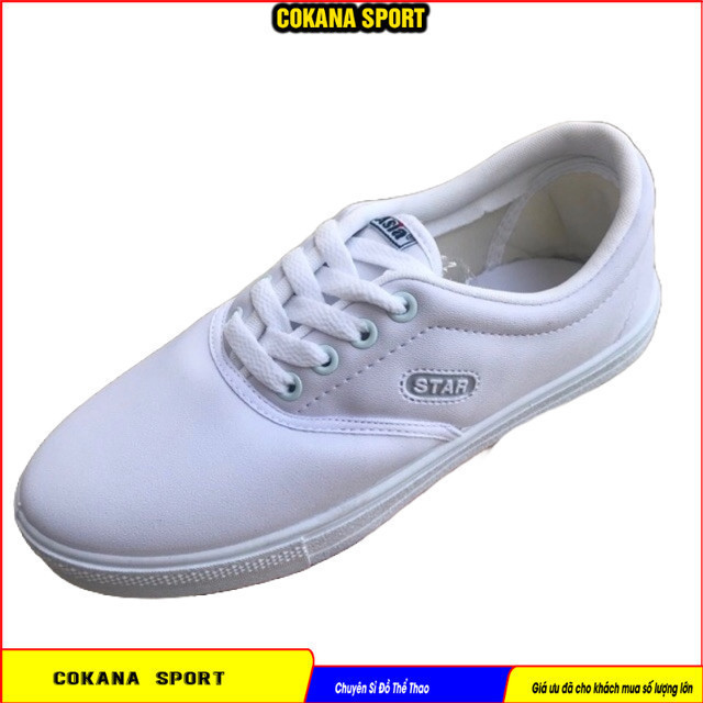 Giày Asia trắng Star cột dây dùng cho nhóm múa, nhịp điệu, đi lễ chất liệu Simili G01S W01S M03S